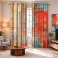 thumbnail image 2 of Red Orange Blackout Curtains for Living Room,Yellow Brown Green Abstract Window Drapes for Bedroom,52x84 Inch,2 Panels, 2 of 7