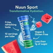 (4 pack) Nuun Sport Electrolytes Hydration Drink Mix Tablets, Watermelon, 10 Count Tube
