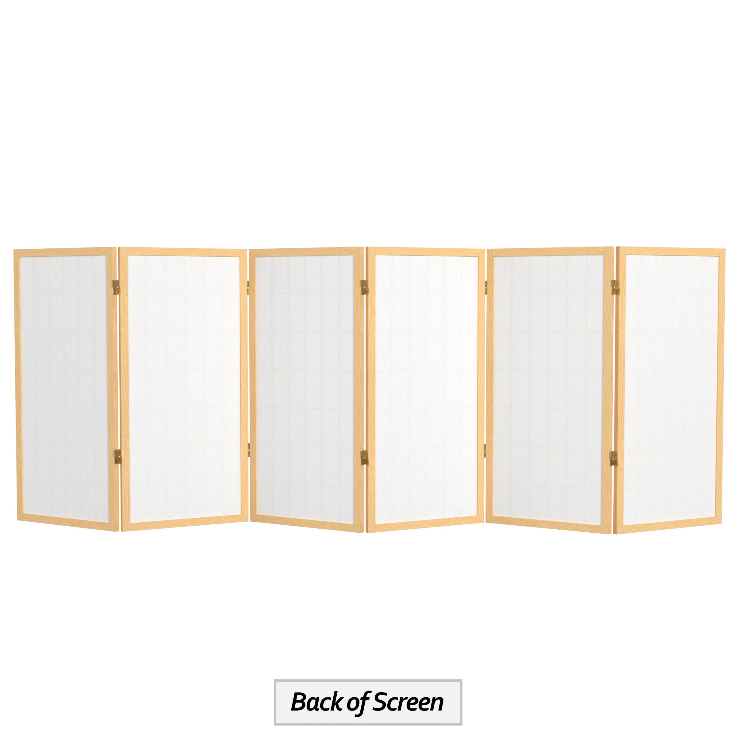 3 ft. Tall Classic Japanese Window Pane Lattice Privacy Screen - Natural - 6 Panels