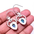 thumbnail image 2 of Blue Rainbow Calsilica Gemstone 925 Sterling Silver Earring 1.72" E_9437_239_40, Beautiful Jewelry For Woman, New Year Sale, Valentin's Day Gift, 2 of 2