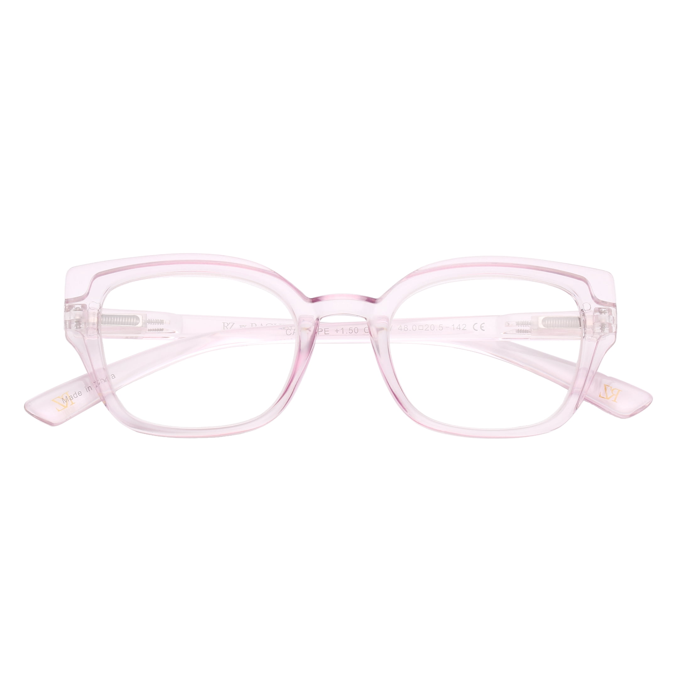 Rz by Rachel Zoe Womens Cateye Reading Glasses with Case, Lavender Crystal/Black, Calliope +1.75
