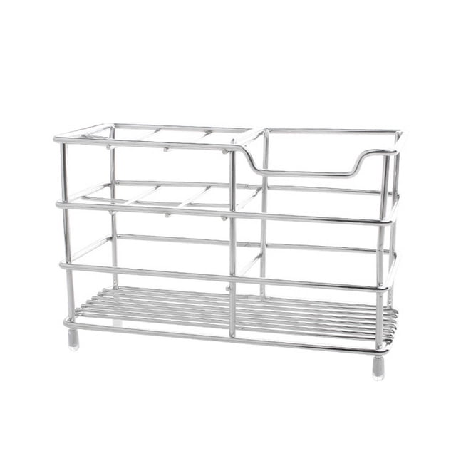 Wosthever Estante de almacenamiento Soporte de pared A prueba de herrumbre Instalación práctica Accesorios prácticos para el hogar Soporte de Juegos de accesorios de baño Plata