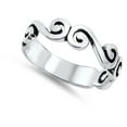 thumbnail image 4 of Infinity Spiral Oxidized Stackable Ring .925 Sterling Silver Band Jewelry Female Male Unisex Size 5, 4 of 4