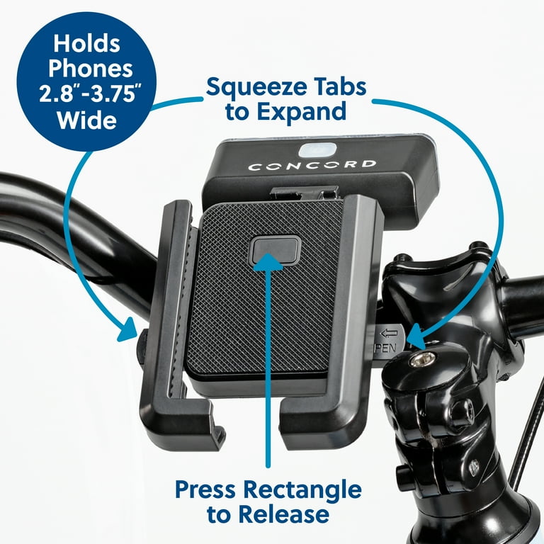 Concord Bikes Rechargeable Bike Phone Holder with Front Light 200
