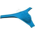 thumbnail image 2 of Botmois Men Solid Swim Thong Nylon Swimwear Pouch Bikini Swimsuit T-back Bikini Lake Blue XL, 2 of 4