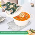 thumbnail image 3 of Yayeee Pot Holders Kitchen Heat Resistant with Pockets 7"x9.8" Cotton Oven Cooking Hot Pads, Pink Geometric Flowers, 3 of 7