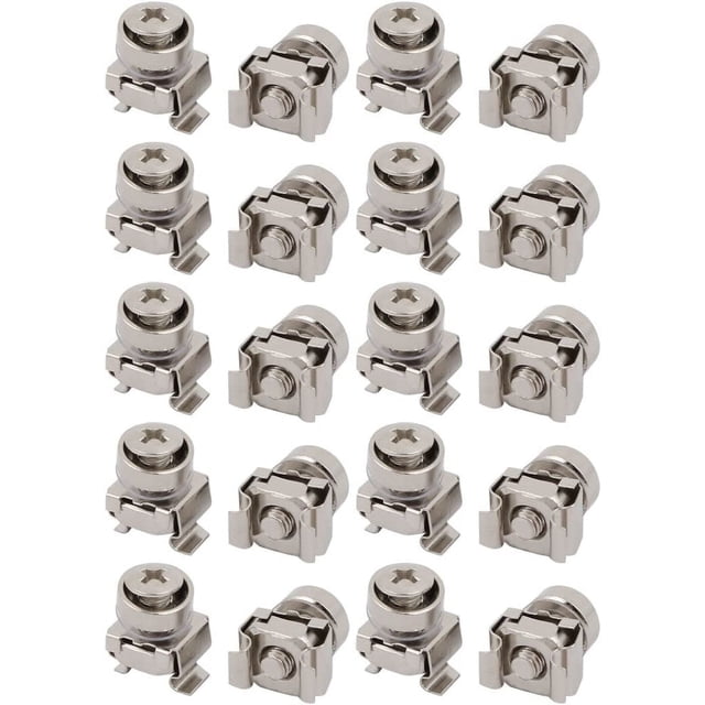 Jinsinto 20pcs M5x16mm Écrous de Cage en Acier avec Rondelles à Vis pour Armoire de Serveur Rack