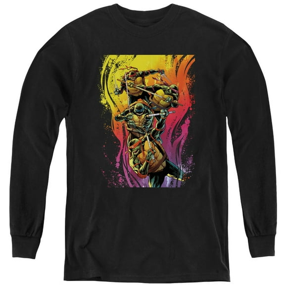 TMNT Teenage Mutant Ninja Turtles Hot Rainbow Warriors Youth Long Sleeve T shirt