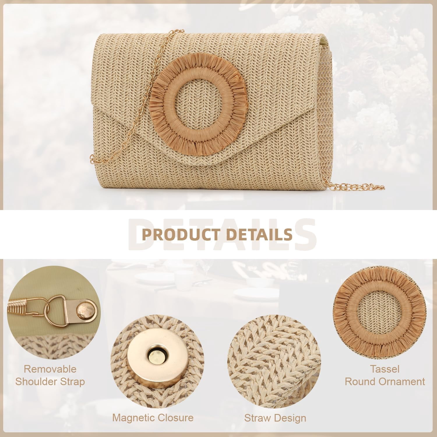 Straw Clutch Purse Rattan Summer Woven Beach Handbags for Women Wedding Vacation Travel Party 2025