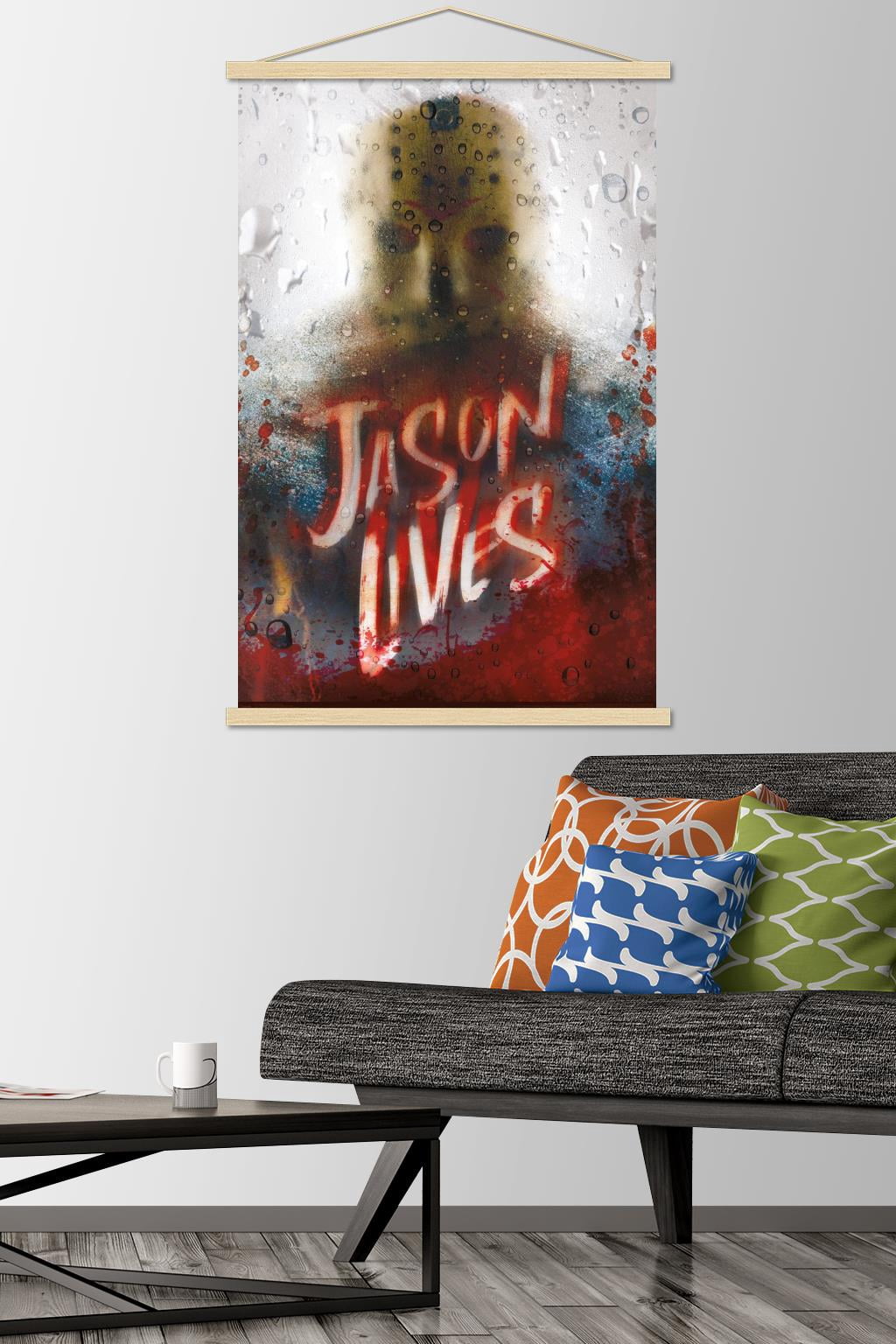 Friday The 13th - Jason Lives Wall Poster with Wooden Magnetic Frame, 22.375" x 34"