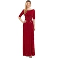 thumbnail image 5 of Wedding Dress Wedding Guest Dresses for Women Women's Clothing Frill Sleeve Wine Red Dress Party Dress Evening Dress Long Skirt, 5 of 6