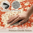 thumbnail image 6 of ODIKA 8'x10' Washable Area Rug Durable, Non-Slip Orange Fall Boho Vintage Terracotta Farmhouse Medallion Design with Floral Scroll for Living Room, Under Sectional, Family, 6 of 7