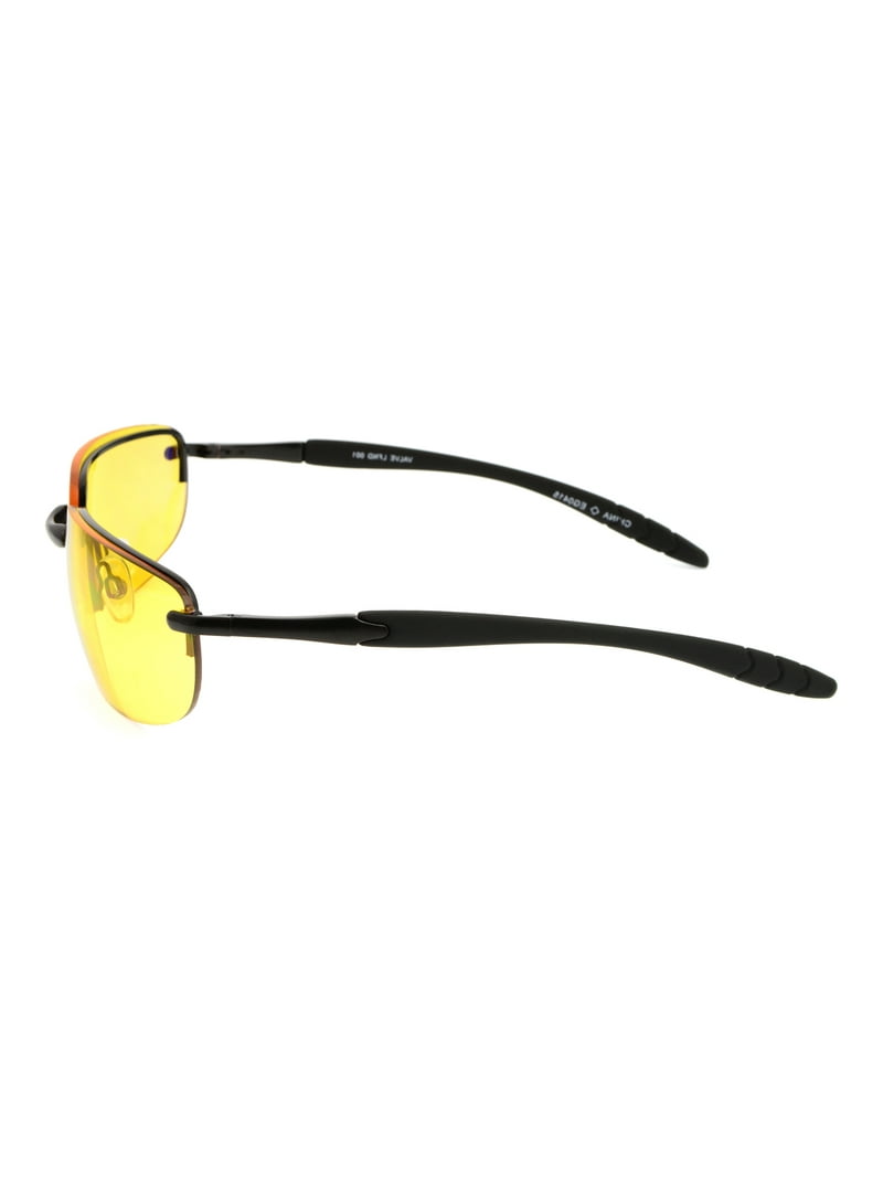 Foster Grant Ironman Night Driving Glasses Black Frames Yellow
