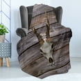 thumbnail image 4 of Antlers Soft Flannel Fleece Blanket, Rustic Antler on Wooden Wall Wintertime Mountain Hut Country Style Rustic Design, Cozy Plush for Indoor and Outdoor Use, 70" x 90", Brown Beige, by Ambesonne, 4 of 5
