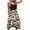 A0820-Black, variant on CALAFEBILA Womens Dresses Sleeveless V-neck Leopard Print Knee Length Sun Dress Pleated Patchwork Tank Dress Long Junior Dresses