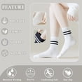 thumbnail image 4 of 6 Pairs Crew Socks for Women Striped Cotton Causal Arch Support Soft Breathable Socks 5-10, 4 of 6