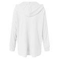 thumbnail image 5 of larppty Women's Hoodies Buttons Collar Hooded Sweatshirts Drawstring Casual Pullover Tops 2025 Fall Outfits (White, XXL), 5 of 7