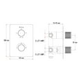 thumbnail image 3 of Square 3-functions thermostatic valve, shower head, bath spout or simultaneously, Matte black finish, 3 of 9