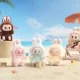 thumbnail image 5 of Figura de Anime Kawaii Labubu caja ciega tiene un asiento serie PVC colgante muñeca modelo juguete monstruo púrpura llavero niños regalos de cumpleaños, 5 of 5