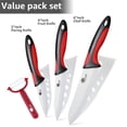 thumbnail image 4 of Ceramic Knife Set with Cover and Peeler, 3/4/6 Inch White Paring Knives for Kitchen, Ultra Sharp Kitchen Knives for Fruits Vegetables, 4 of 8