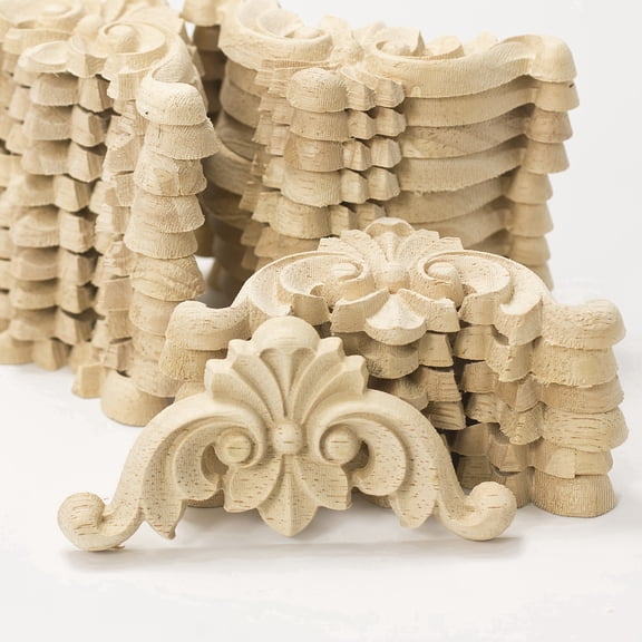 32 Pcs Unpainted Wood Corner Appliques, Vintage European Style Wooden Appliques for Furniture, Decorative Corner Molding for Doors, Walls & Staircase Trim