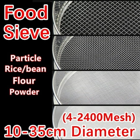 

10-35cm Dia Round 304 Stainless Steel Food Sieve Kitchen Food Particles Bean Filter Screen Powder Oil Filter Baking Flour Sieve