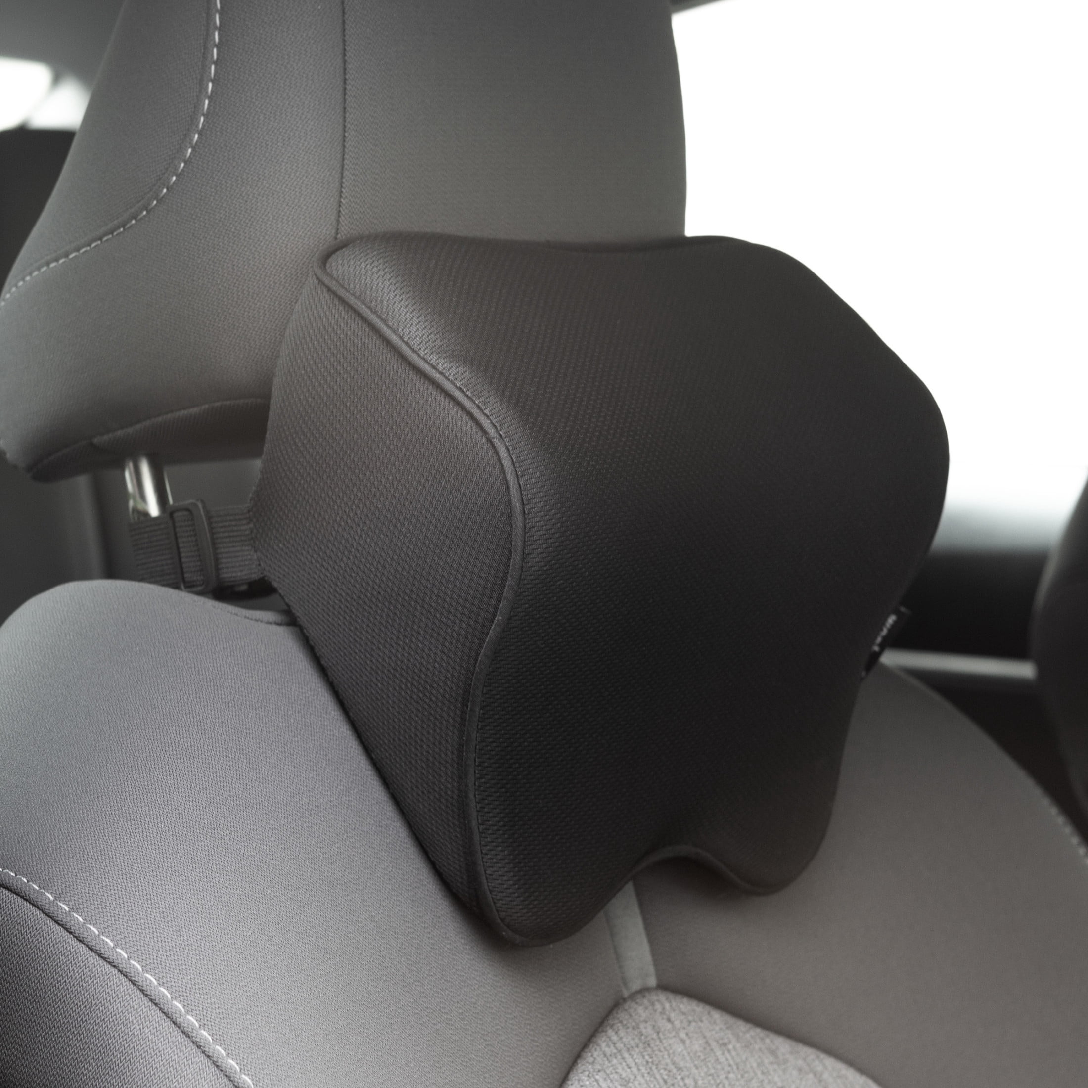 Stalwart Car Headrest Pillow 2-Pack - Memory Foam Car Neck Pillows, Black