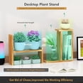 thumbnail image 2 of Small Table Top Plant Shelf,3 Tiered Windowsill Wood Plant Stand Indoor,Narrow Space Succulent Pot Stand Flower Rack for Bay Window Ledge (Wood Oil Coating), 2 of 7