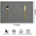 thumbnail image 4 of Fabric Placemats Set of 8 Machine Washable Heat Resistant Cloth Table Placemats Linen Style Table Mats Double Layer Thick Place Mats, Grey, 4 of 6