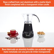 IMUSA 6 or 3 Cup Electric Espresso Maker with Cool-touch Handle, Black