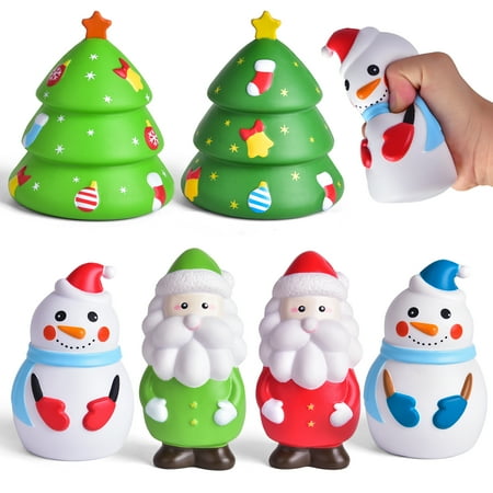 UPC: 0810046822920 | Fun Little Toys 6 Pcs Christmas Squishy Toys for Kids Soft Squeeze Fidget Toy Set Cute Slow Rising Jumbo Squishies Cream Scented Stress Relief Anger Management Gifts