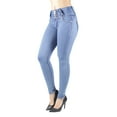 thumbnail image 3 of Fashion2Love Women's Juniors Colombian Design Butt Lift Push Up Mid Waist Skinny Jeans, 3 of 9