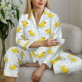 thumbnail image 6 of Picia Yellow Rubber Duck Pattern Women’s Long-Sleeve Sleepwear Set - Soft 2-Piece Loungewear with Pockets, Comfy PJs for Relaxing Nights-Large, 6 of 7