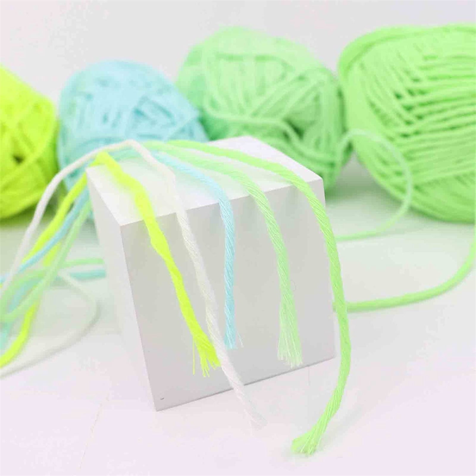 5 Pcs Glow in The Dark Yarn, Sewing Supplies,(55yd )for Crocheting for DIY Arts, Crafts & Sewing Beginners Glow in The Dark Party (White Lemon Yellow Light Blue Light Green Green)