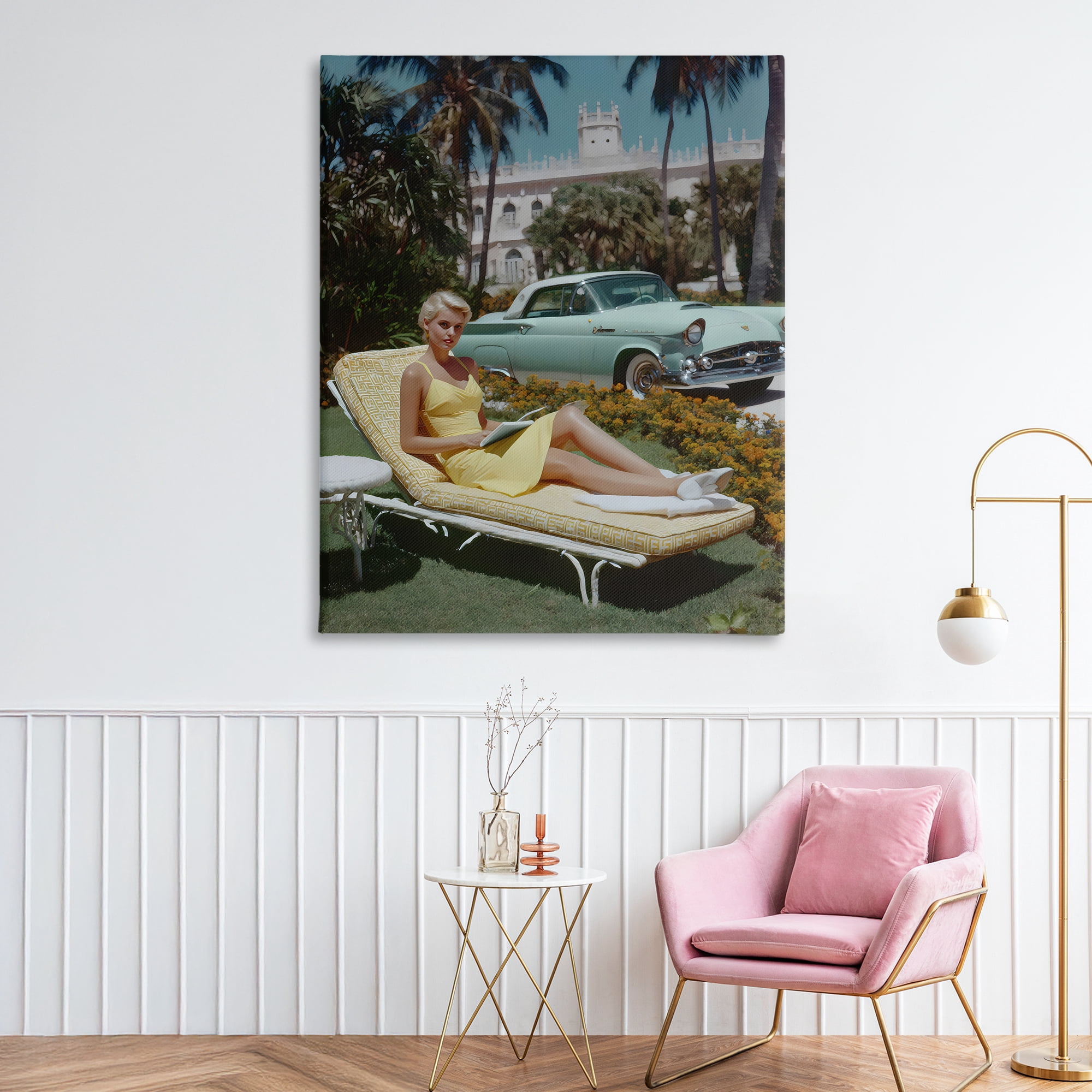 Stupell Industries Vintage Sunbathing Woman Canvas Wall Art, design by Franklyn Gregory