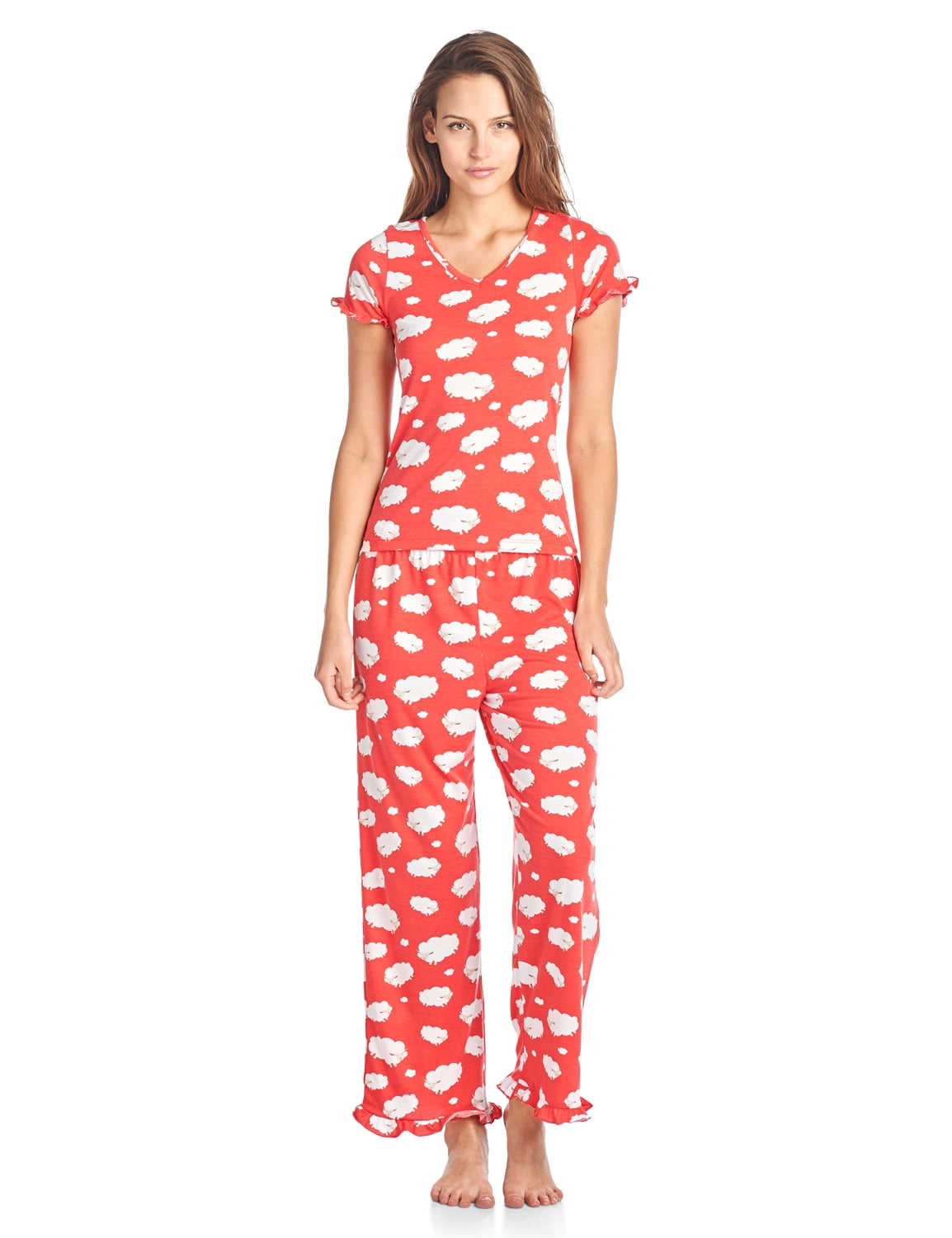 BedHead Pajamas BHPJ By Bedhead Pajamas Women's Soft Knit Ruffle