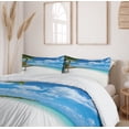thumbnail image 6 of Ambesonne Beach Duvet Cover Sets, Tropical Island Seashore, 2-Queen, Blue White Green, 6 of 7