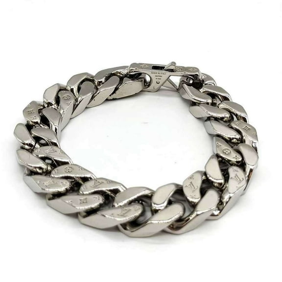 Pre-Owned Louis Vuitton LV Chain Link Bracelet, Size L, Silver-Colored Metal... (Good)