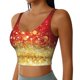 thumbnail image 2 of Fotbe Red Gold Glitter Sujetador Deportivo Largo sin Aros para Mujer con Almohadillas y Soporte Medio, Transpirable y Absorbente, Camiseta Tipo Chaleco o Tank Top-Small, 2 of 8