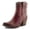DARK RED MULTI, variant on L’Artiste SADDLEUP Western Leather Boot – Floral Embossed Mid-Calf Cowgirl Boot with Stud Accents & Side Zipper