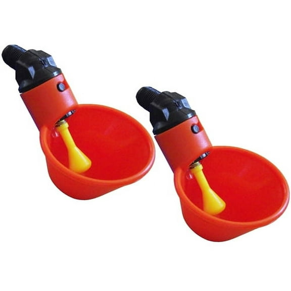 2 Pack Of Automatic Cup Style Poultry Chicken Drinkers
