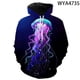 thumbnail image 3 of Sudadera con capucha de medusas para hombre, mujer y niño, con estampado 3D, ropa de calle, jersey de manga larga, chaqueta de moda, 3 of 5