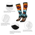 thumbnail image 3 of Fotbe Colorful Blooming Flowers Calcetas Divertidas Estampadas para Hombre y Mujer, Calcetas de Algodón hasta la Rodilla para Caminar, Correr, Enfermería y Embarazo, 3 of 6