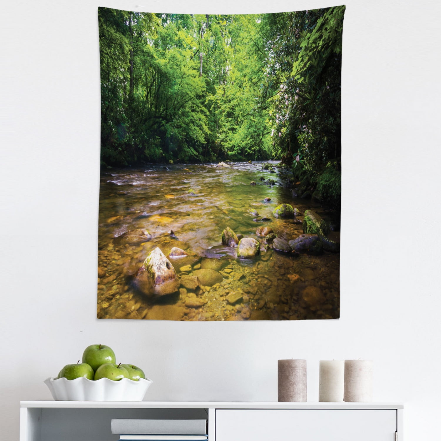 Appalachian Tapestry, Oconaluftee River at Smoky Mountains National Park, Fabric Wall Hanging 