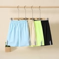 thumbnail image 4 of Fdqin Boys Shorts 4 Pcs Mesh Athletic Basketball Short Elastic Waist Workout Casual Jogger Short Activewear Blue Apricot Green Black 7-8 Years, 4 of 9