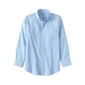 Wonder Nation Boys School Uniform Long Sleeve Button-Up Oxford Shirt, Sizes 4-18