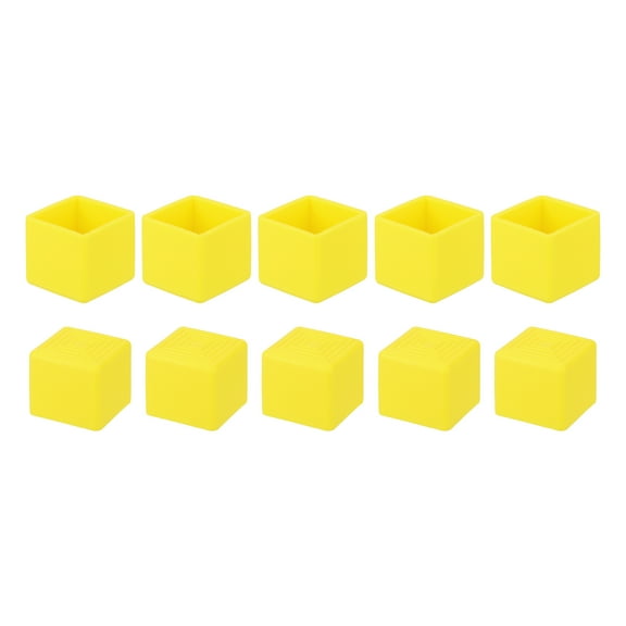 Uxcell 10Pcs Chair Leg Tips Caps,1"x 1" Non-Slip Feet End Caps Cover, Square Chair Leg Floor Protectors