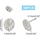 thumbnail image 5 of 50 piezas de aretes de acero inoxidable 304 con tuercas, aretes planos y redondos de metal., 5 of 7
