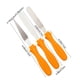 thumbnail image 3 of Paleta Pequeña De Acero Inoxidable Juego de 3 espátulas para hornear: espátula para cremar, espátulas rectas y curvas, cuchillo alisador para decorar pasteles (naranja) JASKFLY, 3 of 7