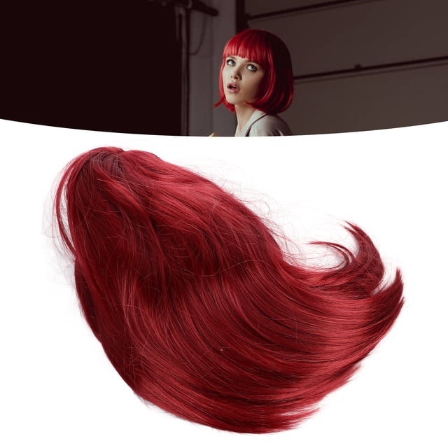 Femmes Court Droit, Haut Cheveux de Simulation Franges Élastique Bande Courte Cheveux Raides pour la Datation